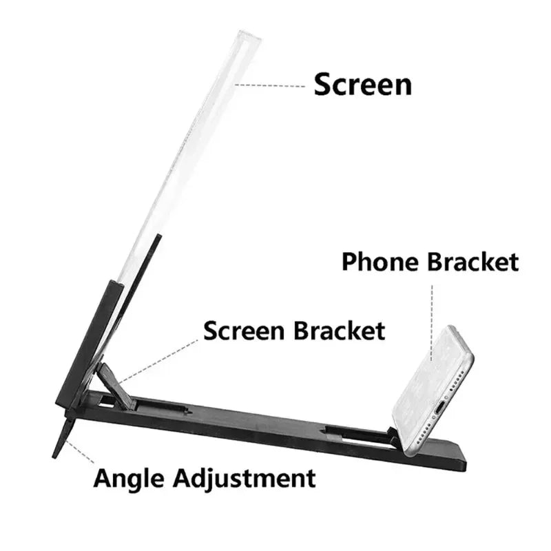 12/14in Mobile Phone Screen Amplifier 3D Magnifying Glass Stand Magnifier HD Video Amplifier Phone Stand Enlarged Screen Bracket
