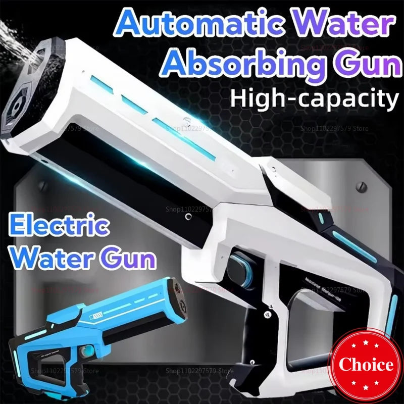 2025 New Automatic Water Absorbing Electric Water Gun for Kids Adults Outdoor Beach Pool Swim Summer Toys Water Fight Party Game