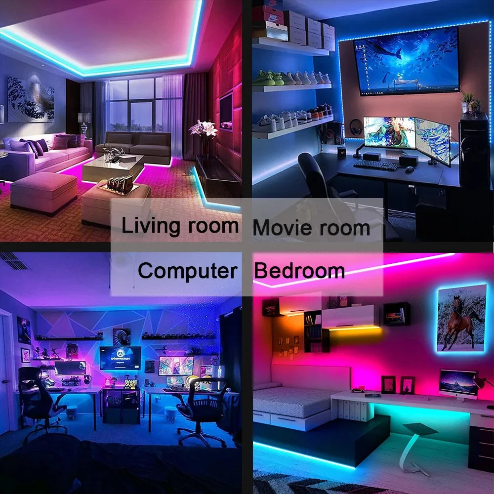 Bluetooth LED Strip Lights Smart SMD 50 Tape TV Backlights Game Room Home Decor