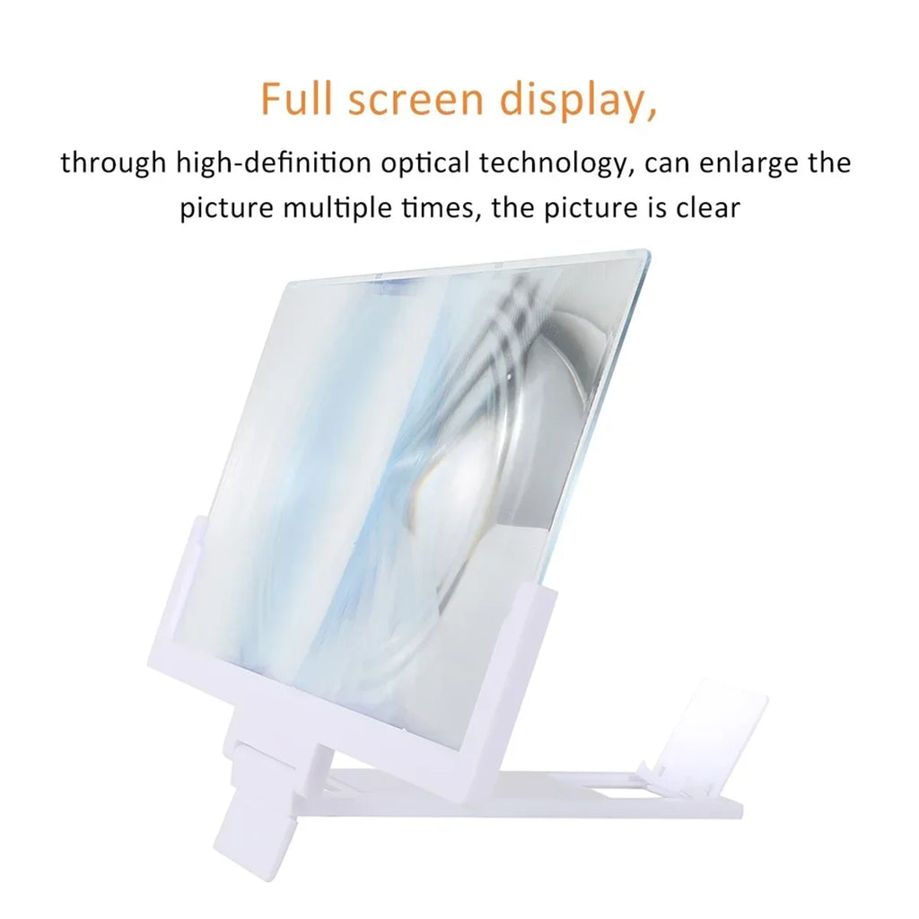 12/14in Mobile Phone Screen Amplifier 3D Magnifying Glass Stand Magnifier HD Video Amplifier Phone Stand Enlarged Screen Bracket